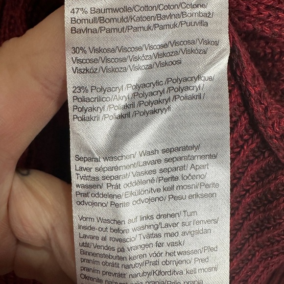Cecil red viscose cotton blend long sleeve tunic sweater sz S GUC - Picture 3 of 5
